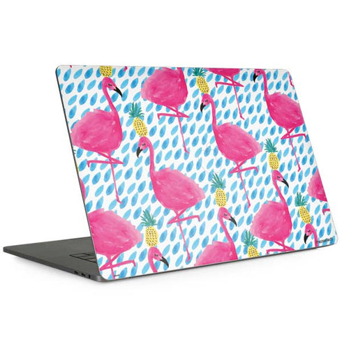Bouffants and Broken Hearts Party Flamingos MacBook Skins